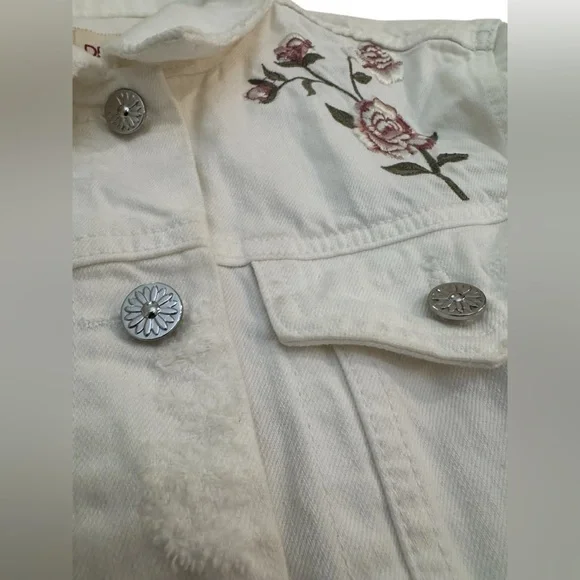 Driftwood Embroidered Western Denim Jacket Longhorn Floral Boho Trucker Medium - Picture 6 of 12